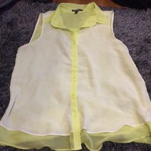 Two tone neon button down